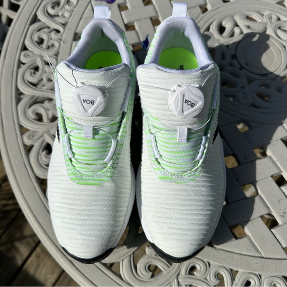 Mens Adidas Bounce Leather Golf Shoe Soft White Bounce Size: 6 - Picture 3 of 6